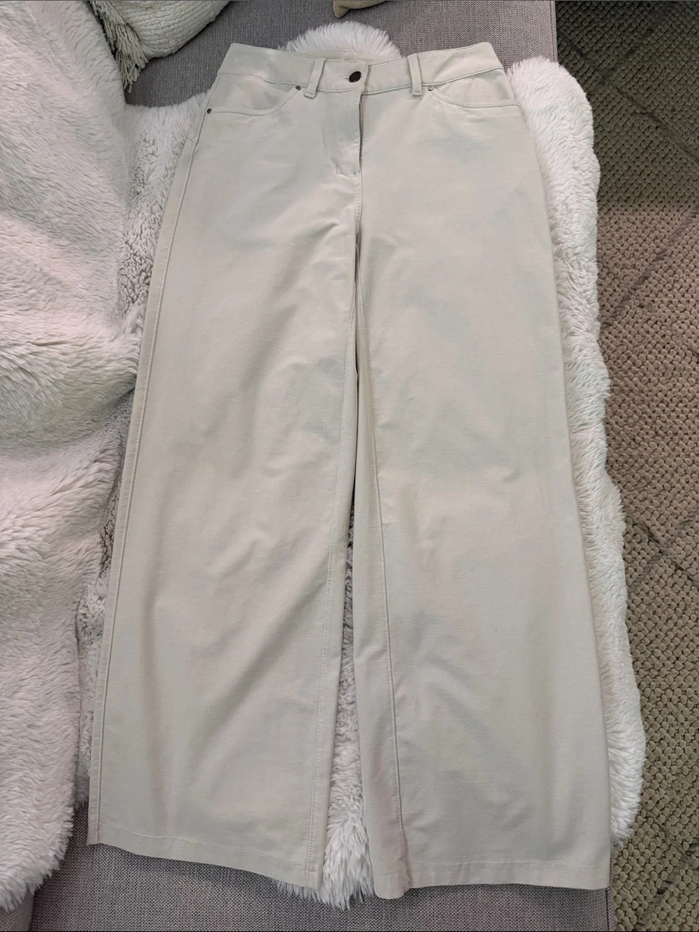 Lululemon City Sleek Wide-Leg High-Rise Pants White Opal Size 26